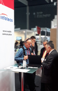 MWC2016-Josef-Waclaw-im-Gespraech-mit-Kunden-192x300 Infotecs showcases secure communication from any device at Mobile World Congress. Provides Enterprise Mobility and enablement for Digital Enterprise, IoT, Industry 4.0.