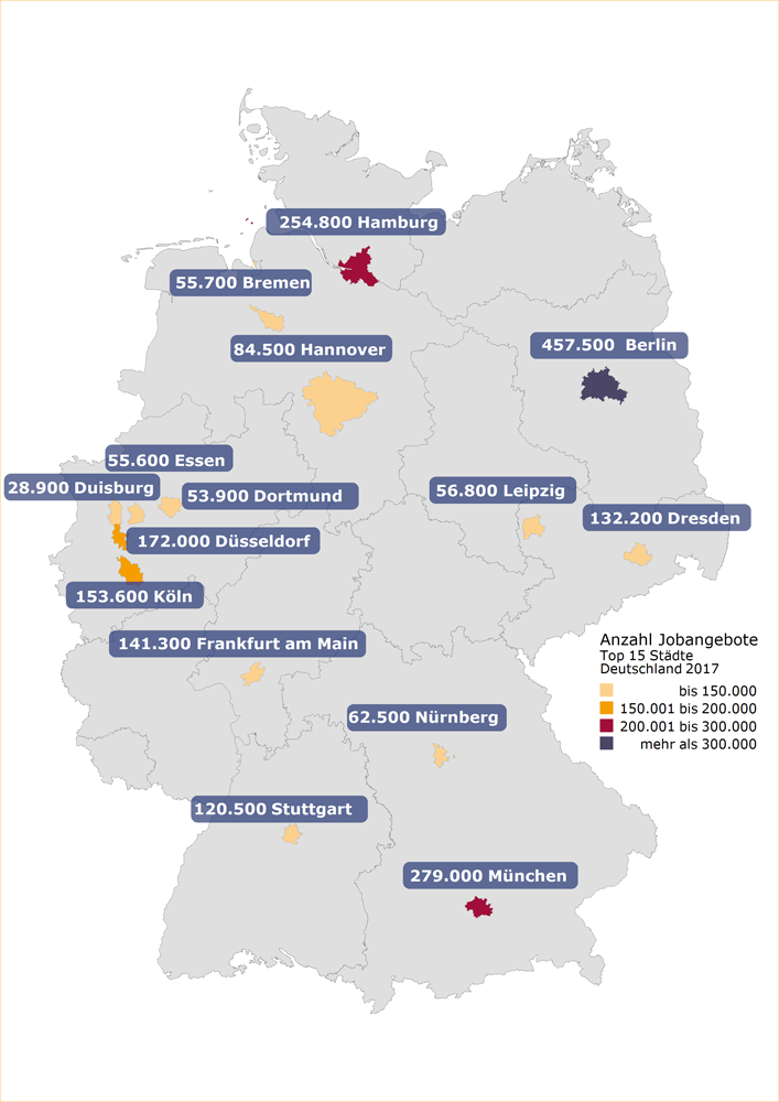 Top-15-Städte-2017_klein Berlin ist die Job-Hauptstadt: Über 450.000 veröffentlichte Stellenangebote im vergangenen Jahr