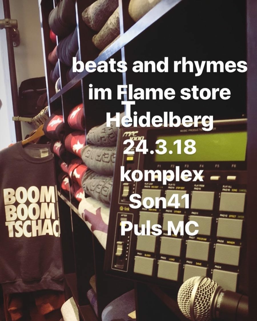 Beats & Rhymes am 24.03. im The Flame Sneaker Store, Heidelberg mit Mr. Mar (Stieber Twins)